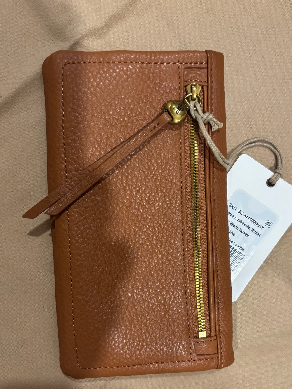 NWT Hobo Lumen Continental Wallet Warm Honey 100% Genuine Leather - Picture 6 of 10